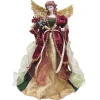 Home and Holiday Shops Finials-Santa's Workshop Red Gold And Green Christmas Angel Tree Topper 16 Inch