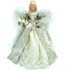 Home and Holiday Shops Finials-Santa's Workshop Silver Elegance Angel Christmas Tree Topper 16 Inch