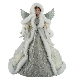 Home and Holiday Shops Finials-Santa's Workshop Silver Snowfall Angel Christmas Tree Topper 16 Inch
