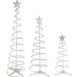 Northlight Spiral-Set Of 3 Clear Lighted Spiral Christmas Trees - 3', 4', And 6'