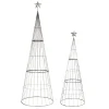 Melrose Unlit-Set Of 2 Gray Christmas Tree With Star 8'