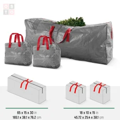 osto Tree Storage-Set Of 3 Gray Waterproof Garland And Christmas Tree Storage Bags 65