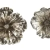CC Home Furnishings Finials-Set Of 2 Large Dramatic Sculpted Silver Flower Table Top Decorations 21.75"
