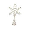 Contemporary Home Living Snowflake-Set Of 6 Lighted Led Bead Snowflake Christmas Tree Topper - White Lights, 11"