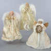 CC Christmas Decor Angels-Set Of 6 White And Gold Angel Christmas Tree Toppers 12"
