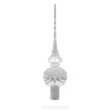 BESTPYSANKY Snowflake-Shiny Silver Glass Christmas Tree Topper 11 Inches