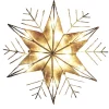 Kurt Adler Finials-Silver Wire Glitter Snowflake Capiz Light Up Christmas Tree Topper