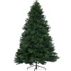 Sunnydaze Decor Unlit-Sunnydaze Indoor Artificial Unlit Majestic Pine Full Christmas Tree With Metal Stand And Hinged Branches - 8' - Green