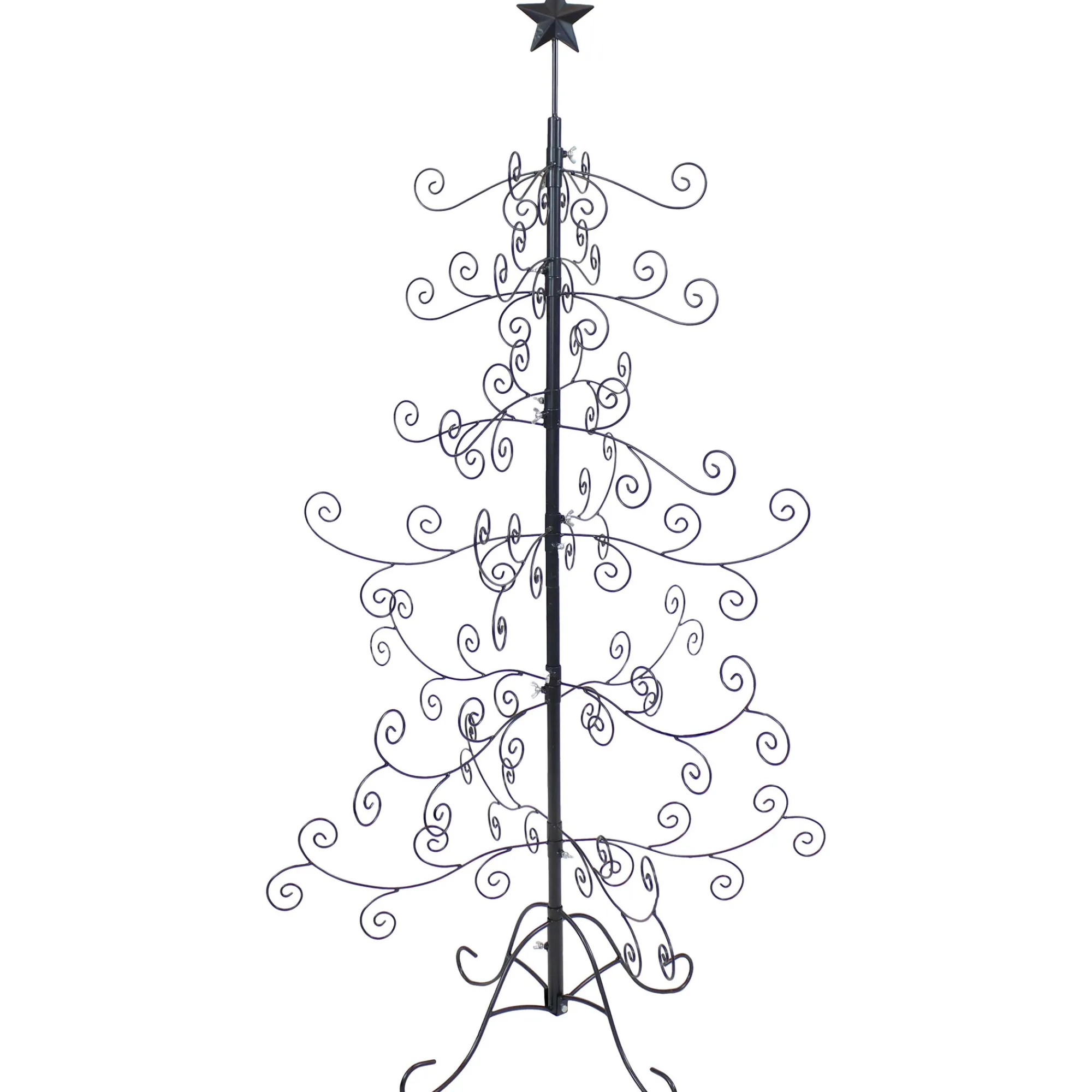Sunnydaze Decor Unlit-Sunnydaze Indoor Metal Noelle Christmas Holiday Ornament Craft Bauble Tree Holder Display - 60" - Black
