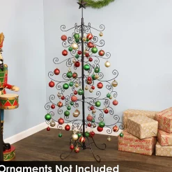 Sunnydaze Decor Unlit-Sunnydaze Indoor Metal Noelle Christmas Holiday Ornament Craft Bauble Tree Holder Display - 60