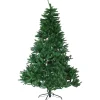 Sunnydaze Decor Unlit-Sunnydaze Indoor Unlit Faux Tannenbaum Slim Evergreen Holiday Christmas Tree With Hinged Branches - 7' - Green