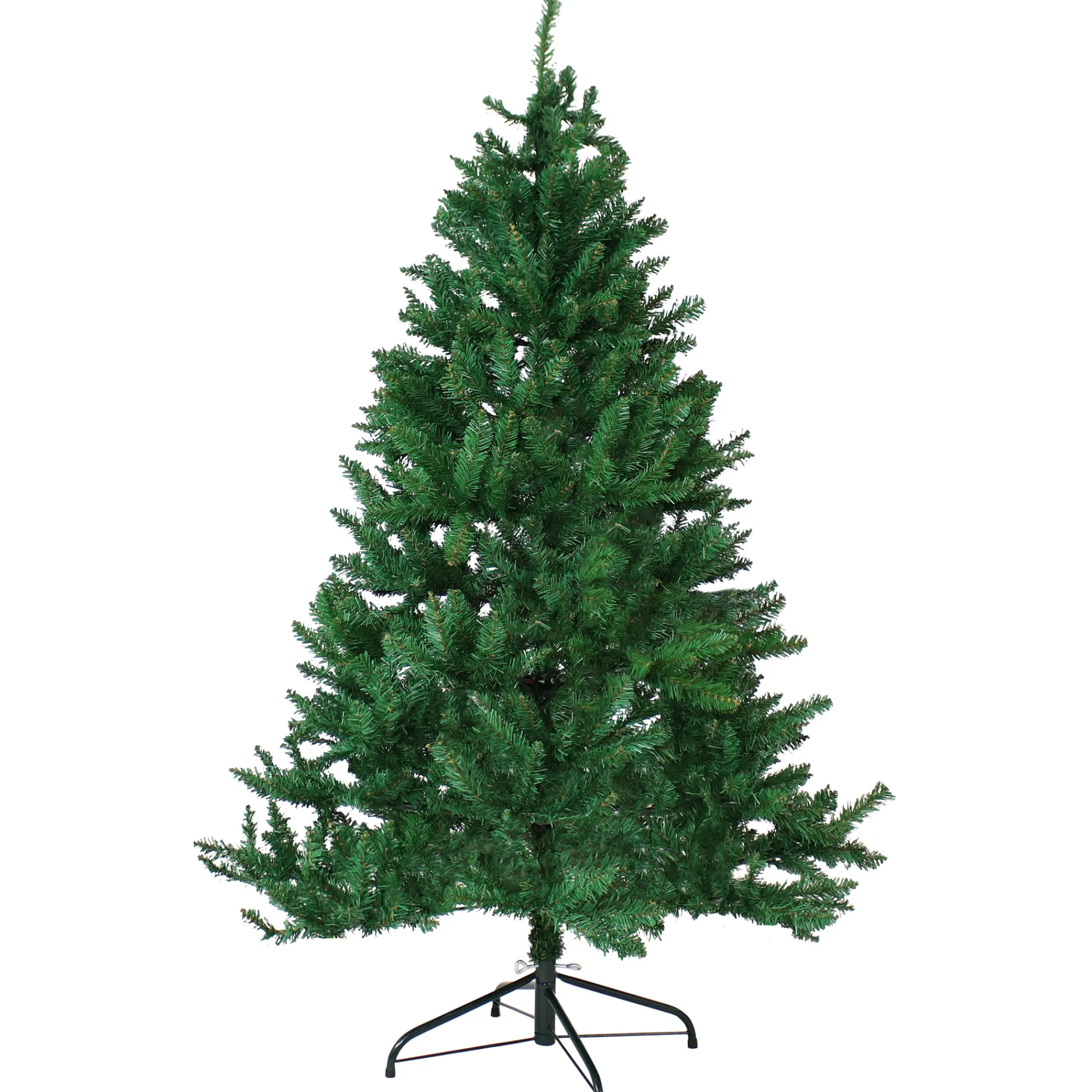 Sunnydaze Decor Unlit-Sunnydaze Indoor Unlit Faux Tannenbaum Slim Holiday Evergreen Christmas Tree With Hinged Branches - 5' - Green