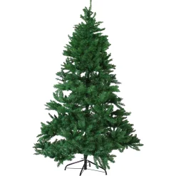 Sunnydaze Decor Unlit-Sunnydaze Indoor Unlit Faux Tannenbaum Slim Holiday Evergreen Christmas Tree With Hinged Branches - 6' - Green