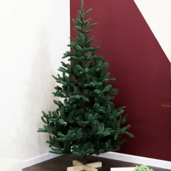 Sunnydaze Decor Unlit-Sunnydaze Unlit Artificial Christmas Tree With Traditional Wood Base - 6-Foot