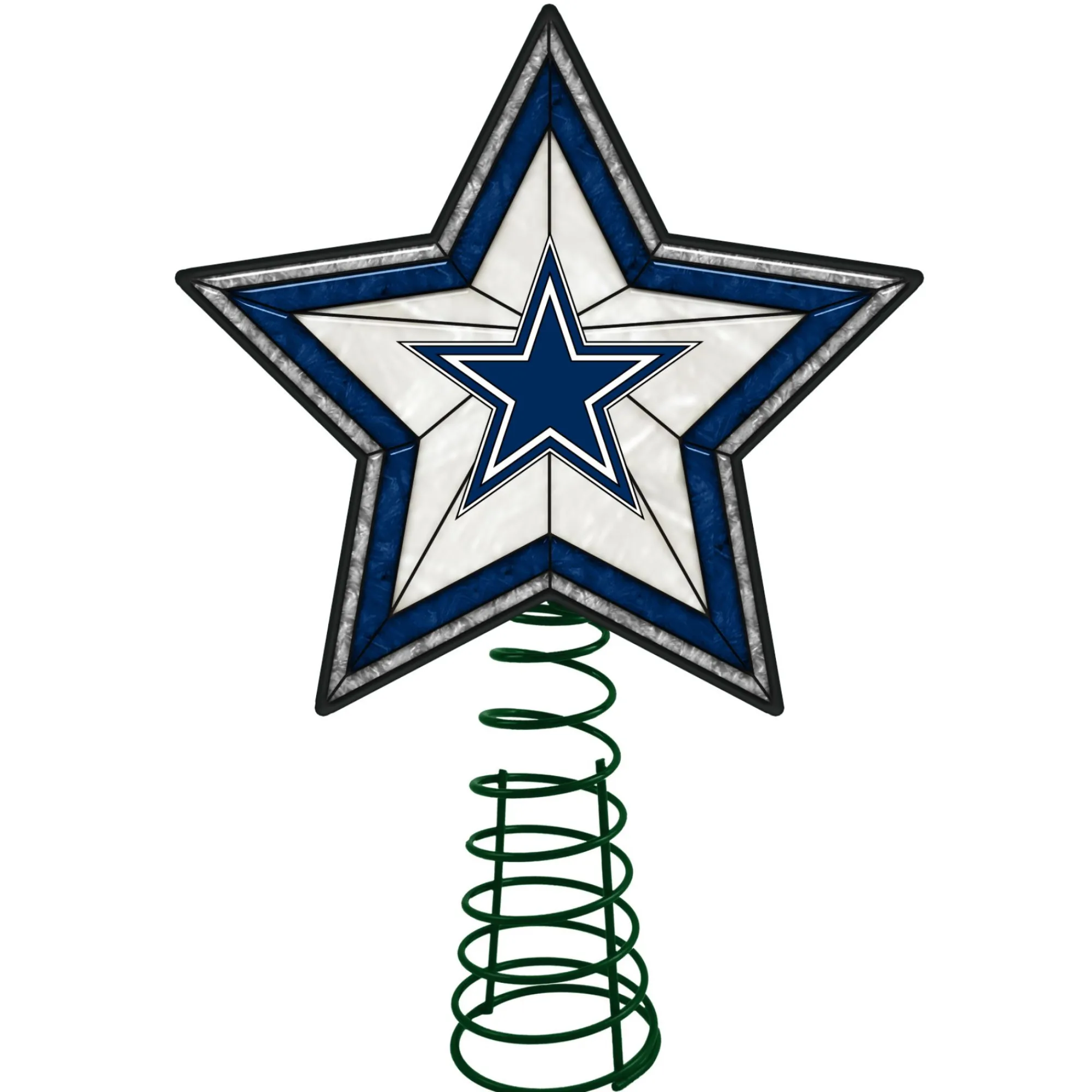 The Memory Company Stars- 10" Lighted Blue And White Star Nfl Dallas Cowboys Christmas Tree Topper - Nfl-Dal-690