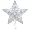 Kurt Adler Finials-White And Silver Star Christmas Tree Topper 13.5 Inch S4425 New