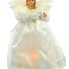 Kurt Adler Finials-White Angel Light Up Christmas Tree Topper Decoration With 10 Lights Ul2108 New