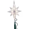 Kurt Adler Finials-White Bethlehem Star Christmas Tree Topper With 10 Lights Holiday Decoration New