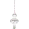 BESTPYSANKY Snowflake-White Jewel Drops On White Chandelier Clear Glass Christmas Tree Topper 11 Inches
