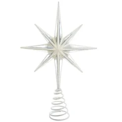 Kurt Adler Finials-White Mirror Bethlehem Star Christmas Tree Topper 13.75 Inch H7574