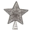 Kurt Adler Finials-Wire Silver Glitter Star Light Up Christmas Tree Topper