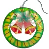 Kurt Adler Finials-Wreath With Bells Capiz Lighted Christmas Tree Topper 10.25 Inch Ul3167
